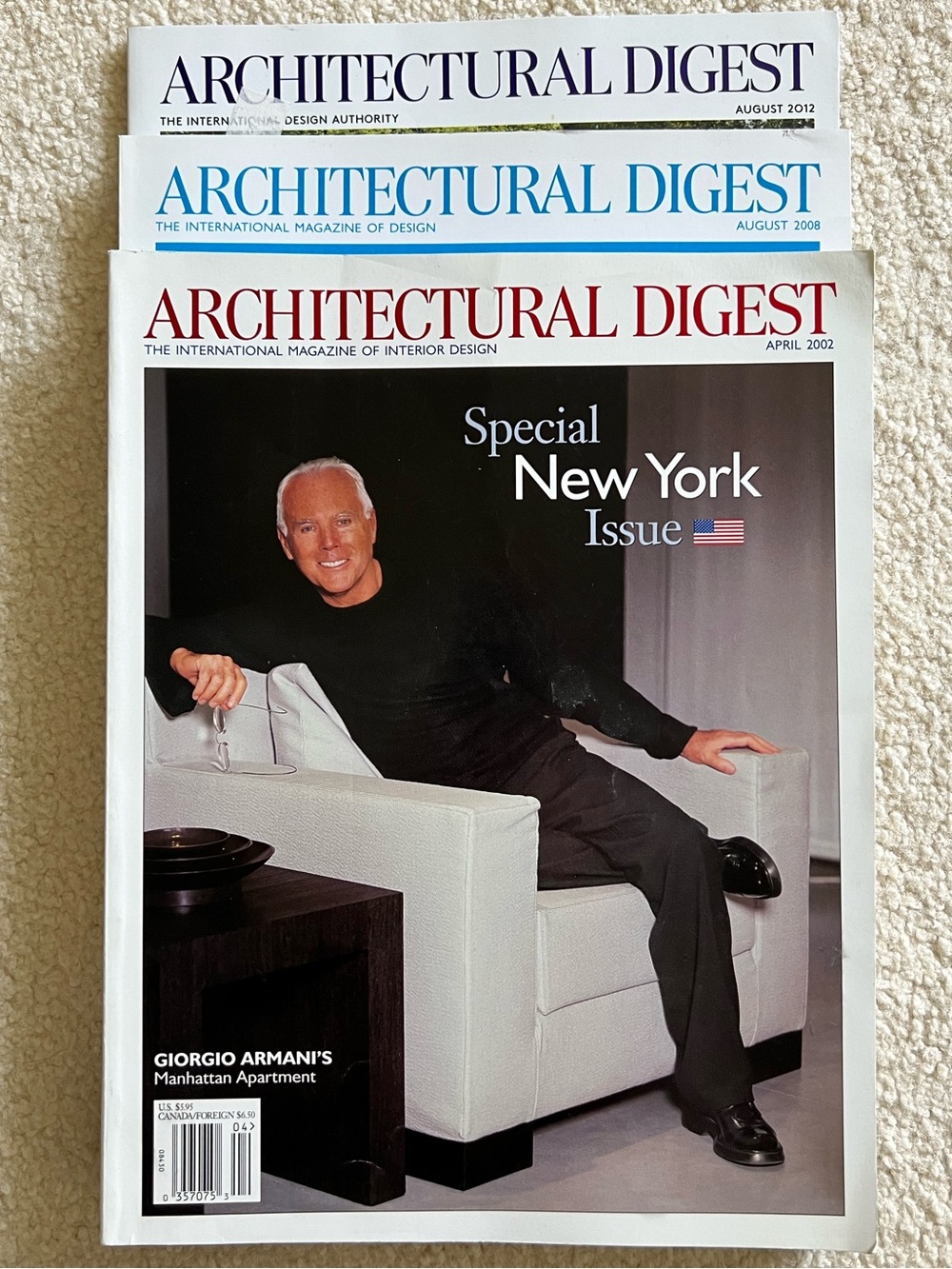 VINTAGE Classic Giorgio Armani Architectural Digest Magazine Bundle